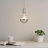 Byron antiek zilver hanglamp - pendel aluminium E27 textielkabel 500 cm