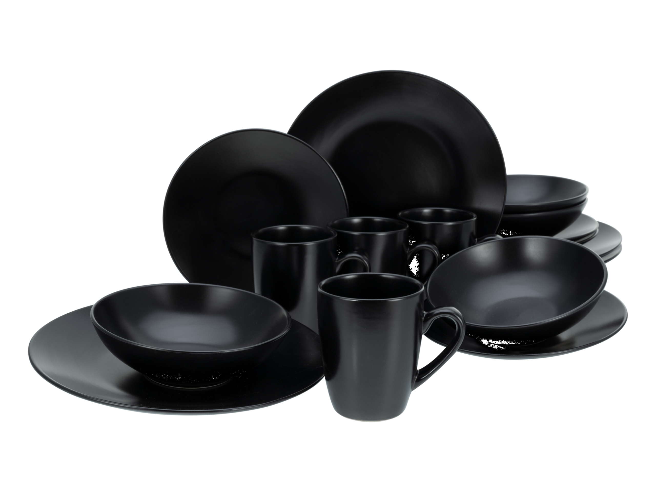 Serviesset Black Matt 16-delig