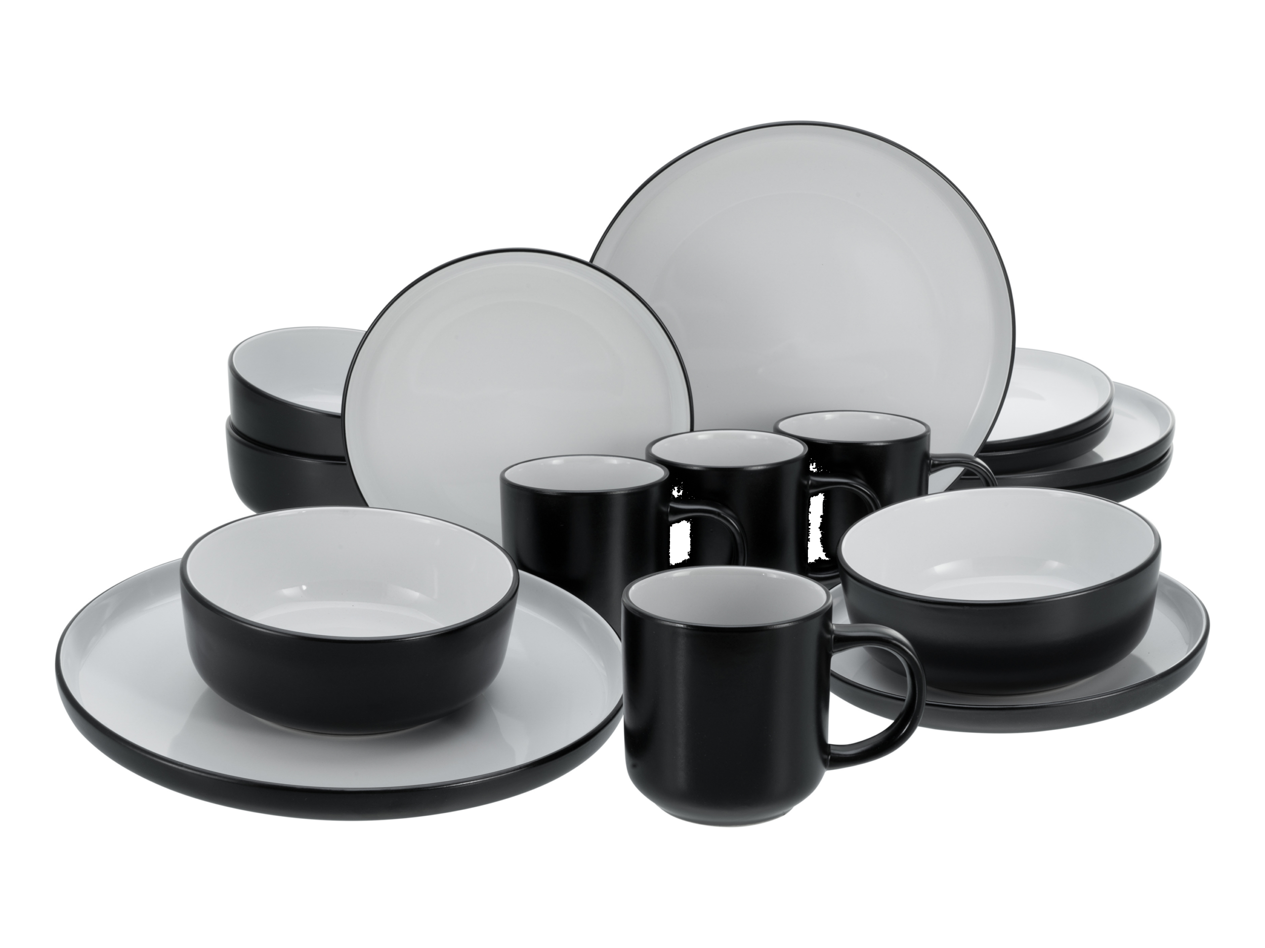 Serviesset Nordic Cool Black (16-delig combi-servies)