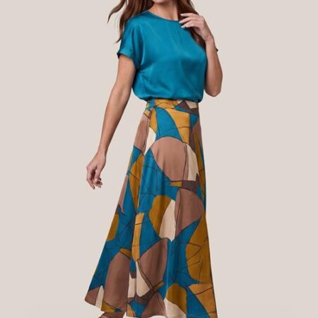 Caila Print Rok Petrol / Multi