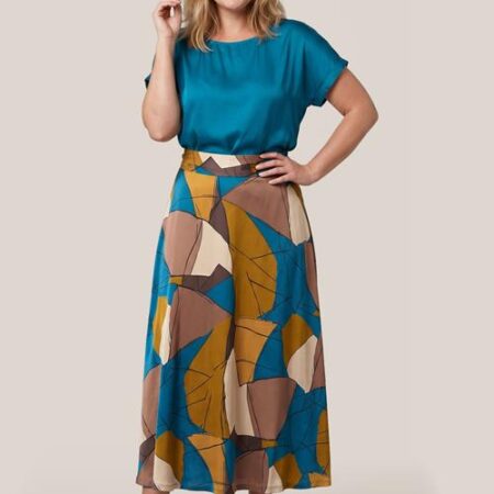 Caila Print Rok Petrol / Multi Maxi