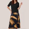 Caila Print Rok Zwart / Goud