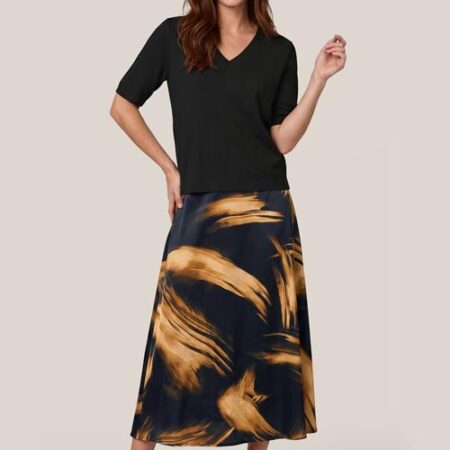 Caila Print Rok Zwart / Goud