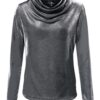 Caitlin Metallic Top Zilver