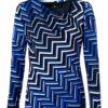 Caitlin Print Top Kobalt / Zwart
