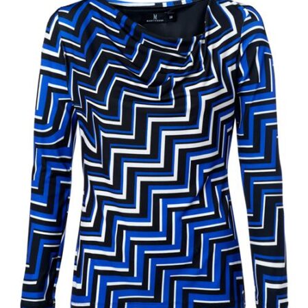 Caitlin Print Top Kobalt / Zwart