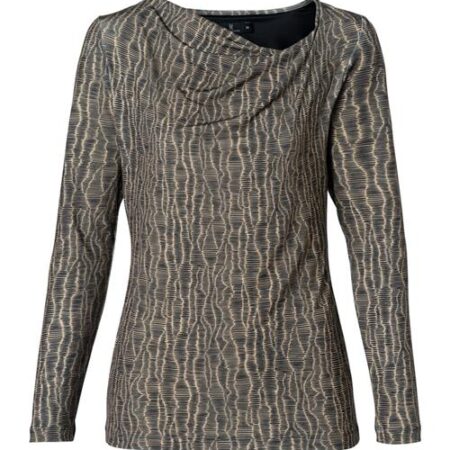 Caitlin Print Top Zwart  / Taupe
