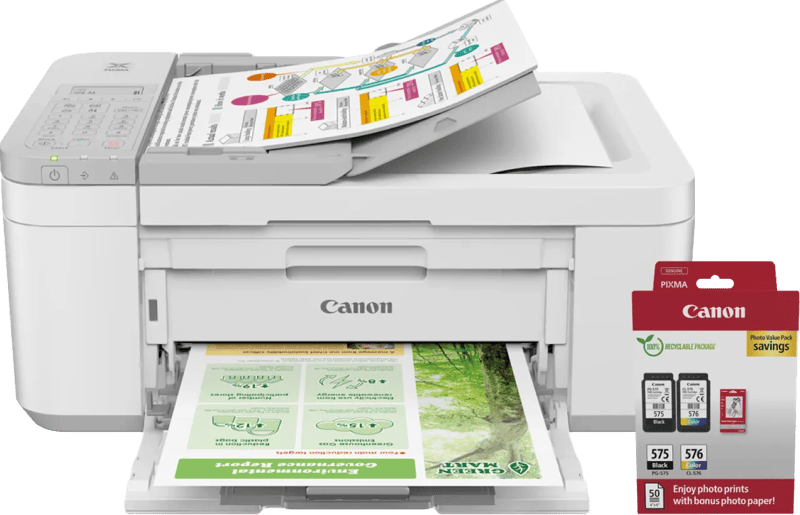 Canon PIXMA TR4756i + 1 set extra inkt + fotopapier