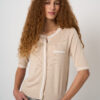 Cardigan met contrastbiezen van katoen-viscose