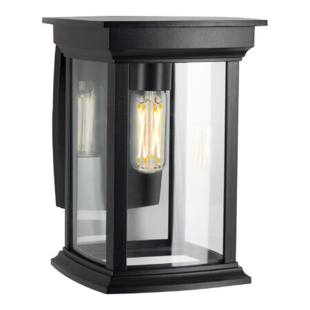 Carlton Muurlamp Zwart met 8W Bewegingssensor LED