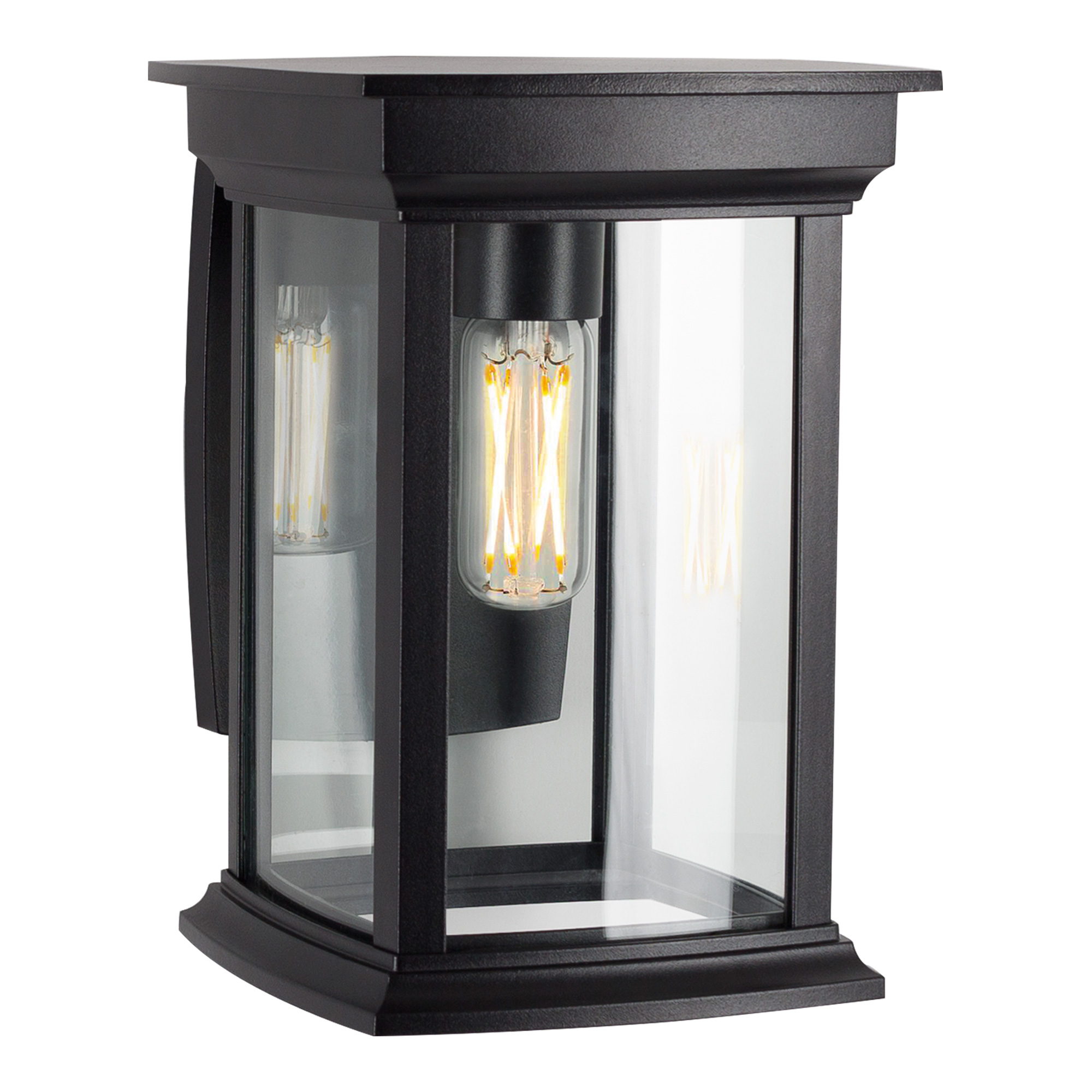 Carlton Muurlamp Zwart met 8W Bewegingssensor LED