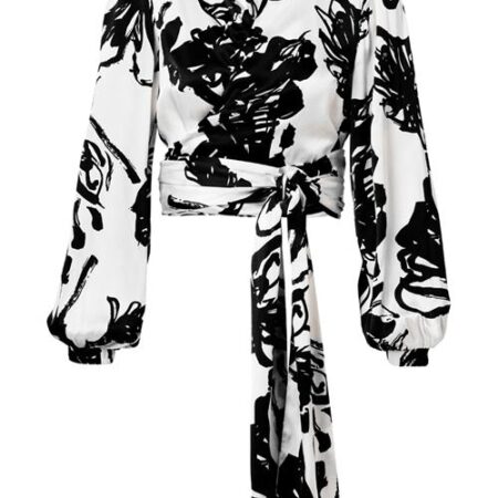 Carly Print Blouse Zwart / Wit