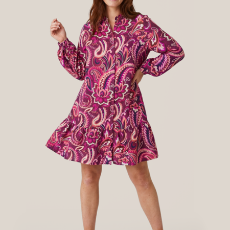 Caroline Tensen Camden Print Jurk Magenta / Multi
