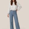 Caroline Tensen Charlotte Streep Broek Lichtblauw / Wit