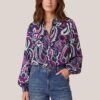Caroline Tensen Chelsea Print Blouse Navy / Multi