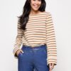 Caroline Tensen Chester Streep Top Ecru / Camel
