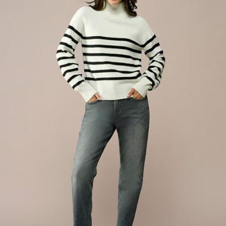 Caroline Tensen Danville Streep Trui Offwhite / Zwart