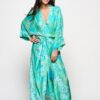 Caroline Tensen Islay Kimono Jurk Groen / Multi