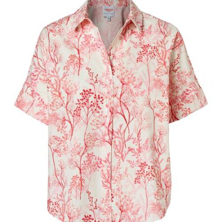 Caroline Tensen Leeds Oversized Print Blouse Wit / Oranje