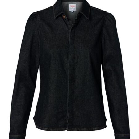 Caroline Tensen Rana Blouse Denim Zwart