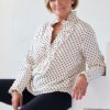 Caroline Tensen Rivers Print Blouse Offwhite / Zwart