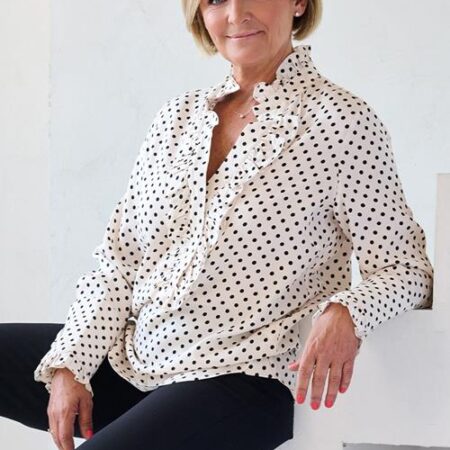 Caroline Tensen Rivers Print Blouse Offwhite / Zwart