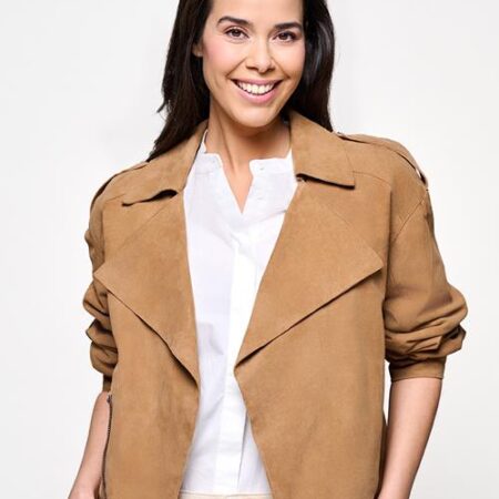 Caroline Tensen Senja Suede Jacket Cognac