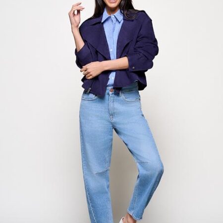 Caroline Tensen Senja Suede Jacket Navy