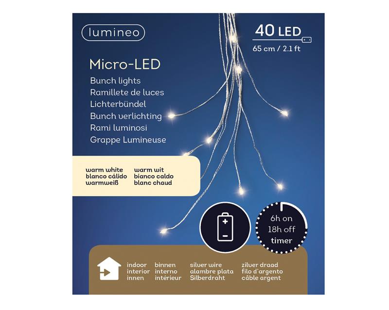 Cascadeverlichting 40LED warmwit | Lumineo