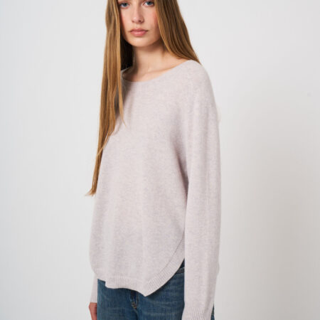 Cashmere boothalstrui met ronde zoom