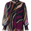 Caylee Print Blouse Dark Berry