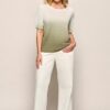 Cecile Top Offwhite / Olijfgroen Maxi