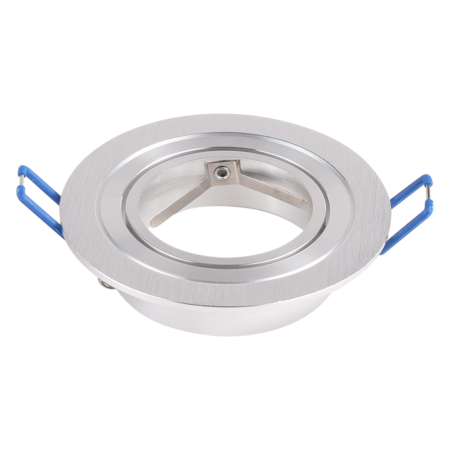 Chandler - LED Inbouwspot - Kantelbaar armatuur - Diameter 90mm - GU10 Fitting incl. lamphouder - Rond - IP20 voor binnen - RVS | HOFTRONIC