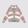 Chunky gebreid vest met strepen en gemengde texturen