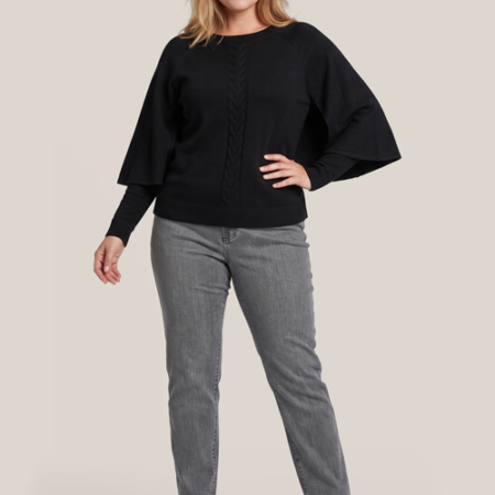 Clarice Cape Trui Zwart Maxi