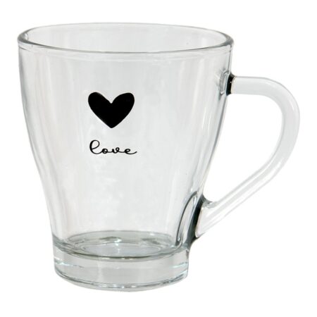 Clayre & Eef Theeglas hart 200ml | Clayre & Eef