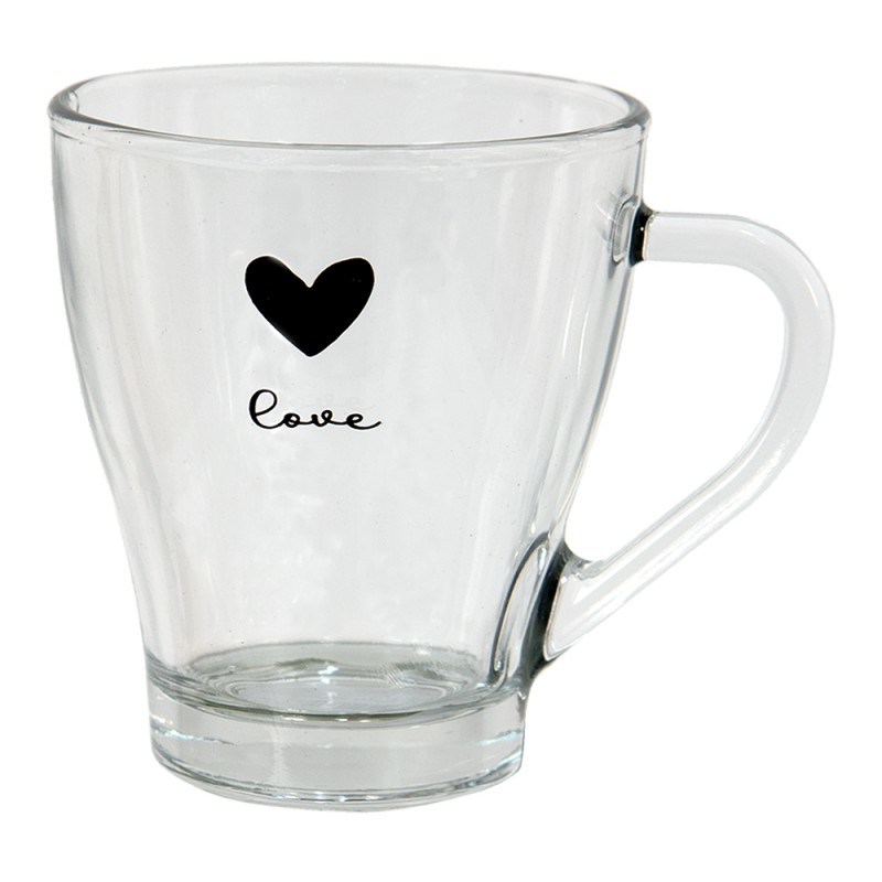Clayre & Eef Theeglas hart 200ml | Clayre & Eef