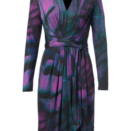 Clemence Print Jurk Zwart / Paars