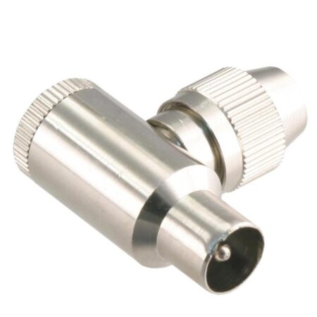 Coax connector metaal male haaks