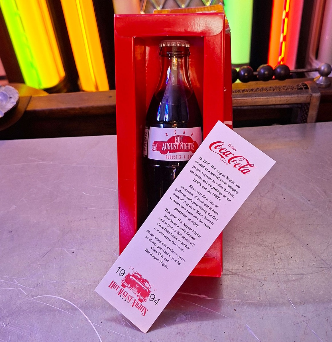 Coca-Cola Hot August Nights Reno 1994 - Limited Edition Commemorative Bottle | Coca-Cola