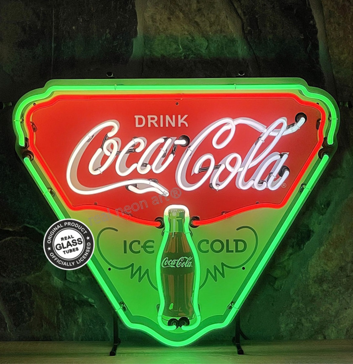 Coca-Cola Ice Cold Neon Verlichting DELUXE 70 x 58 cm - Rood