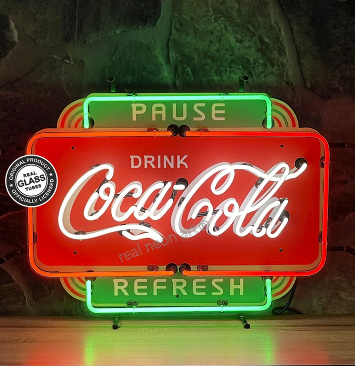 Coca-Cola Pause Refresh Neon Verlichting 67 x 50 cm - Rood