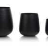 Coins pot 30cm hoog metaal zwart M