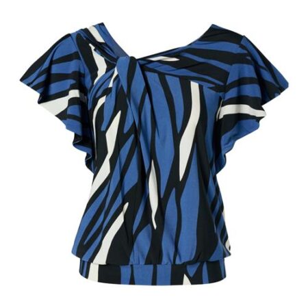 Conory Print Top Blauw / Zwart