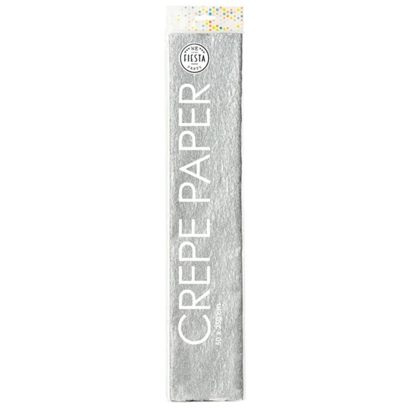 Crepe papier 50x250cm zilver | Globos