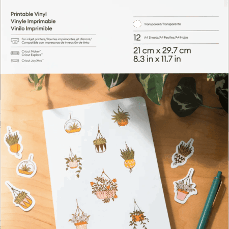 Cricut Printbaar Vinyl Transparant A4 (12 vellen)