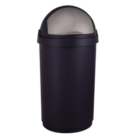 Curver Roll bullet bin 50L zwart/zilver | Curver