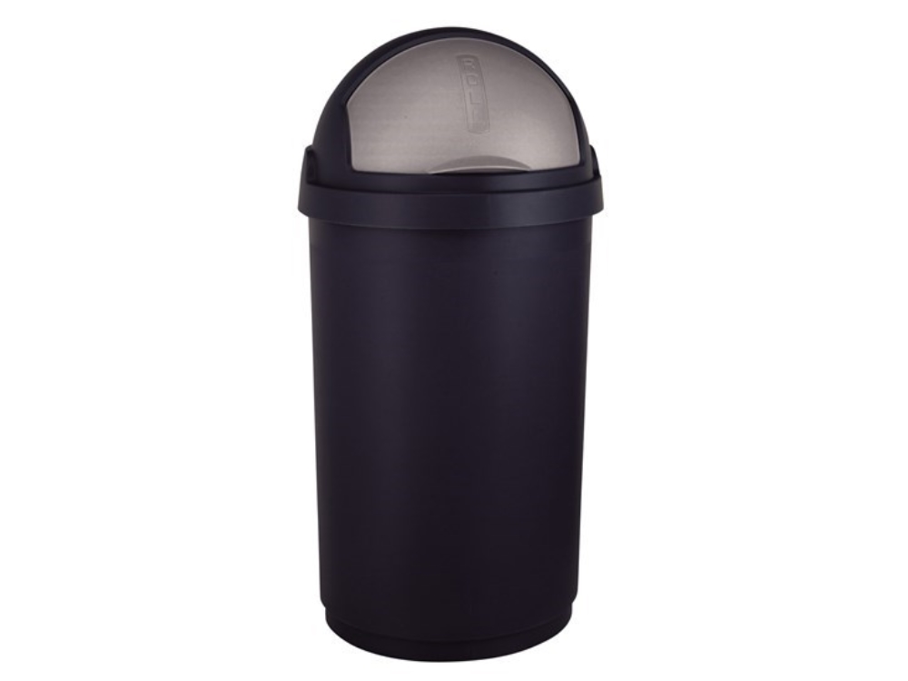 Curver Roll bullet bin 50L zwart/zilver | Curver