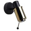 Biny Spot Bulb Wandlamp - Zwart/goud - met stokje - zonder schakelaar