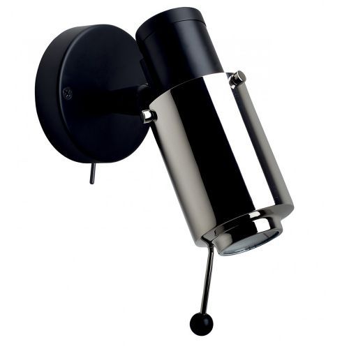 Biny Spot Led Wandlamp - Zwart/nikkel - met stokje - met schakelaar